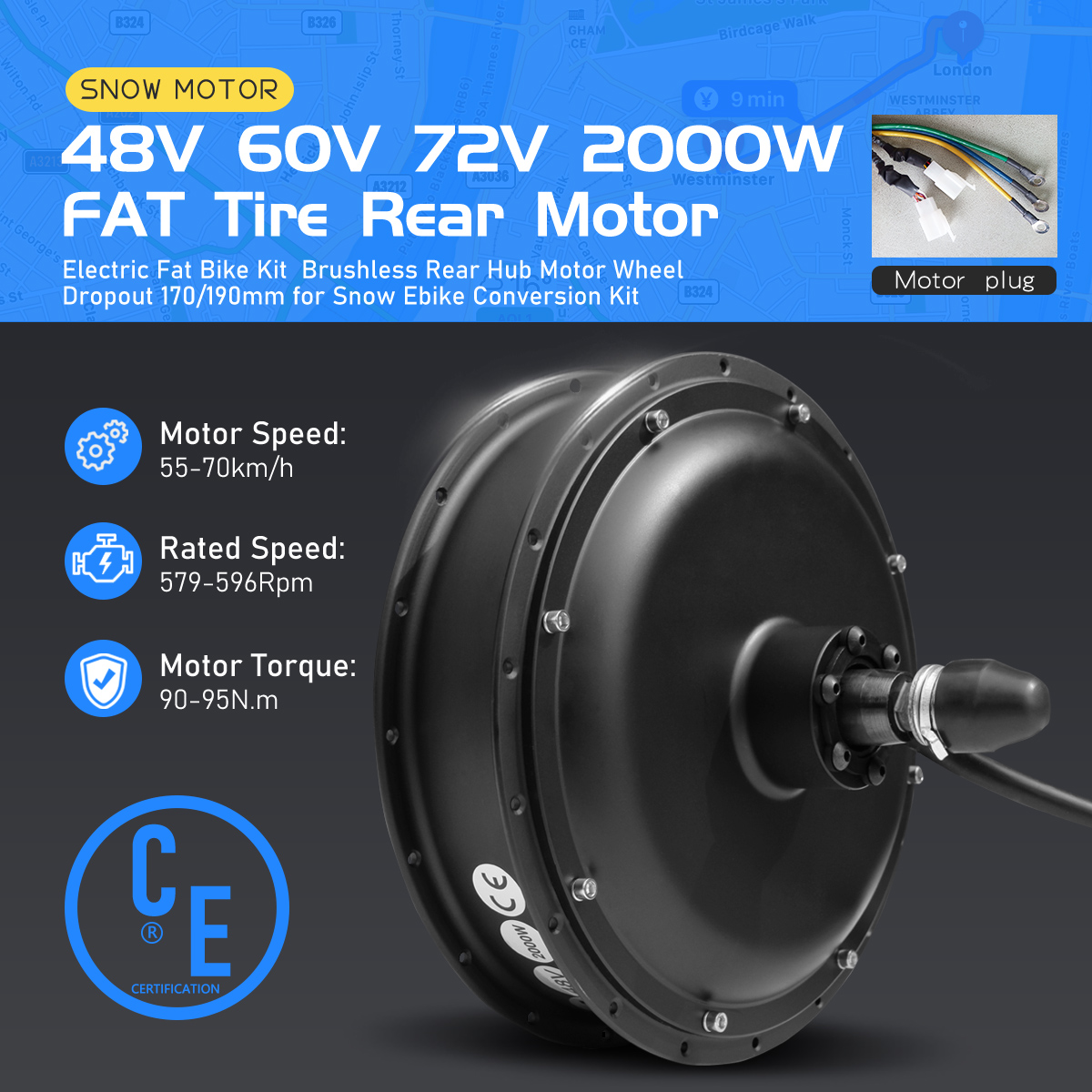 Ebike Fat Tire Hub Motor 48V 6 - đánh giá và giá Fat Tire Ebike Conversion Kit 2000W