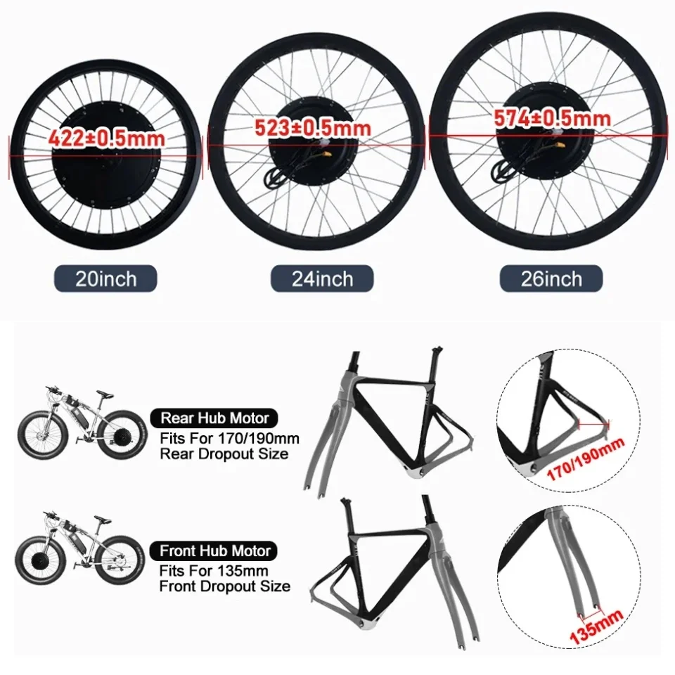 72V 3000W Snow Bike Conversion - đánh giá và giá Ebike Conversion Kit 72V 3000W