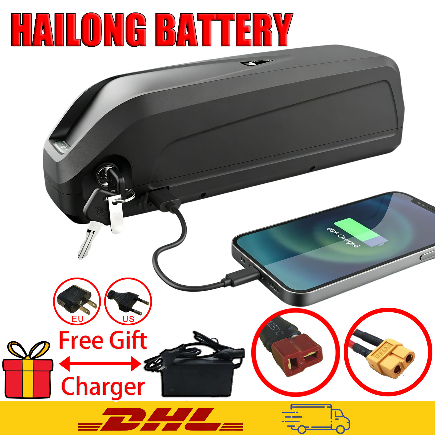 New Hailong Electric Bicycle B - đánh giá và giá Ebike Battery 48V 20Ah Hailong
